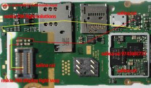 Nokia 206 light problem solution with jumpers keypad light lcd light