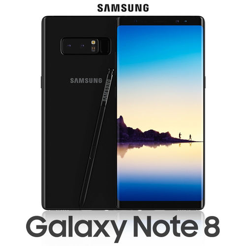 samsung galaxy note 8 midnight black 3d model max obj 3ds mtl mat