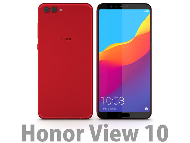 huawei honor view 10 charm red 3d model max obj 3ds fbx c4d lwo lw lws