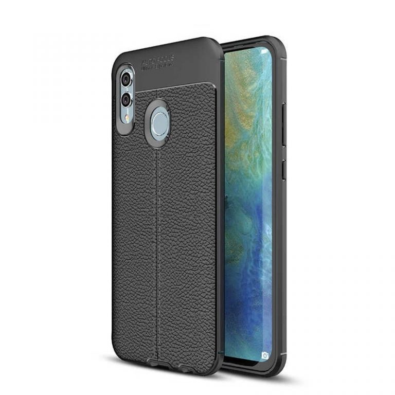 huawei p smart 2019 deri dokulu silikon kilif siyah 2