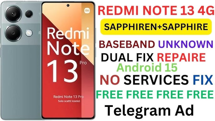 Redmi note 13 (SAPPHIREN) GL-CN Repair Imei HyprOS2.XXX Android 14-15 Without Server Without formatting Bootloader locked 2026 130 hq720