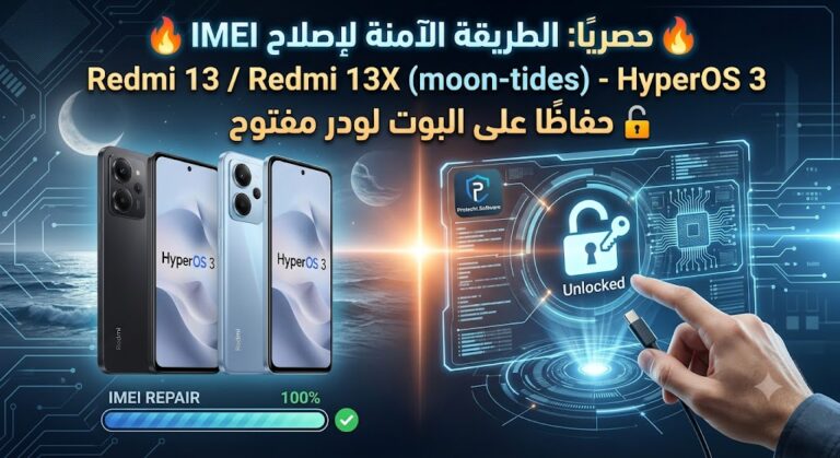 🔥 حصريًا الطريقة الآمنة لإصلاح IMEI لهاتف Redmi 13 / Redmi 13X (moon-tides) HyperOS 3 مع الحفاظ على البوت لودر مفتوح 🔥 - F...